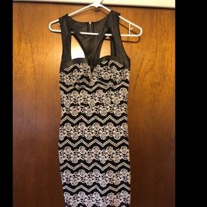 Black and creamy lace dress